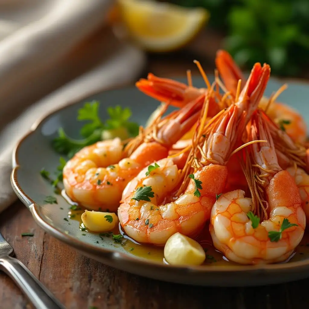 Crevettes Ail Délicieusement Grillées
