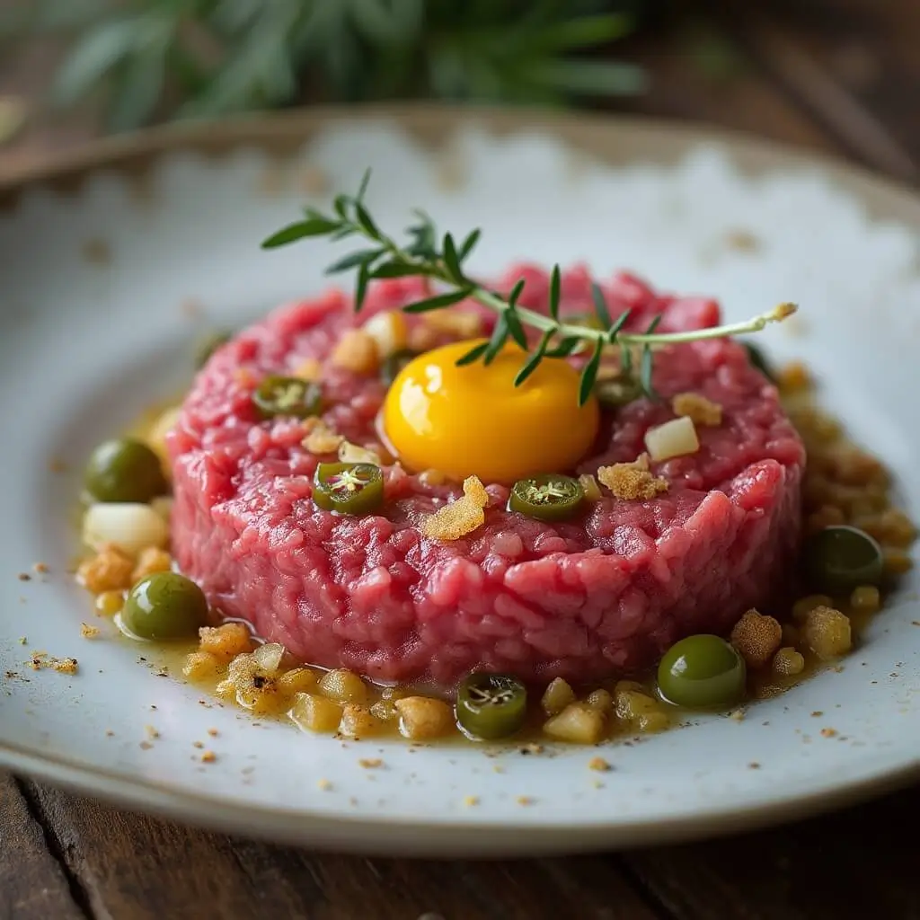 Tartare Bœuf Frais Assaisonné Délicieux