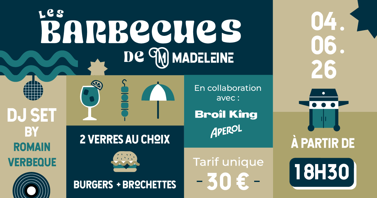 Visuel partenaire Broil King pour la soirée barbecue de la Brasserie Madeleine