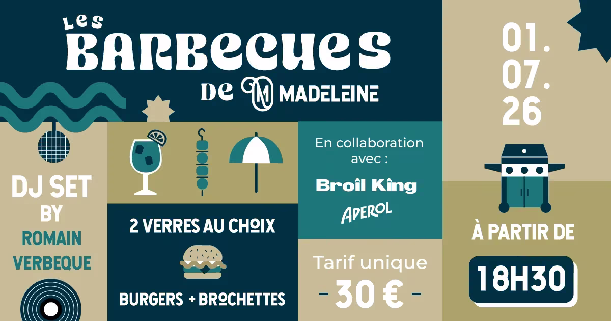 Visuel partenaire Broil King pour la soirée barbecue de la Brasserie Madeleine
